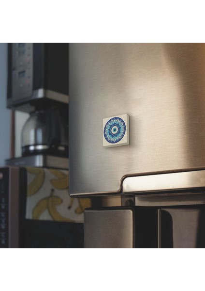 Nazar Boncuklu Desen Baskılı Doğaltaş MAGNETKD-057BUZDOLABI Süsü fiyatları