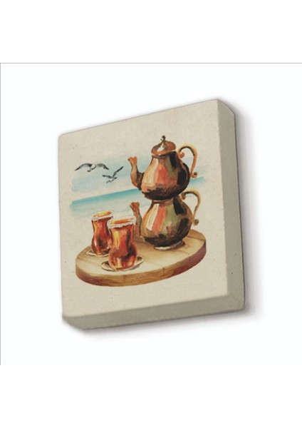 Istanbul Çay Baskılı Doğaltaş MAGNETKRT-059BUZDOLABI Süsü