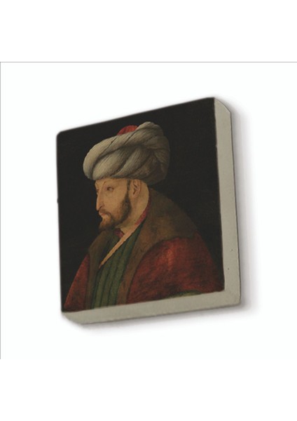 Fatih Sultan Mehmet Gentile Bellini ÇIZIMI,1481 Baskılı Doğaltaş MAGNETKRT-090BUZDOLABI Süsü