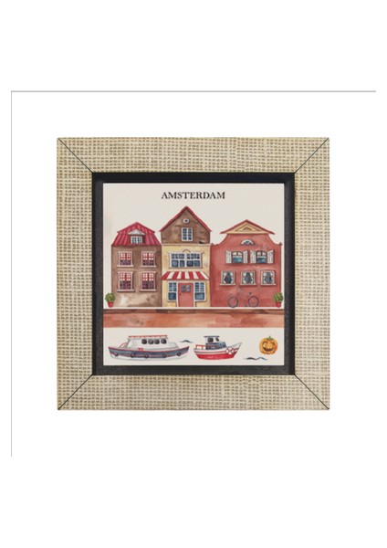 Amsterdam Görseli Baskılı Mdf MAGNETKRG-018BUZDOLABI Süsü fırsatları