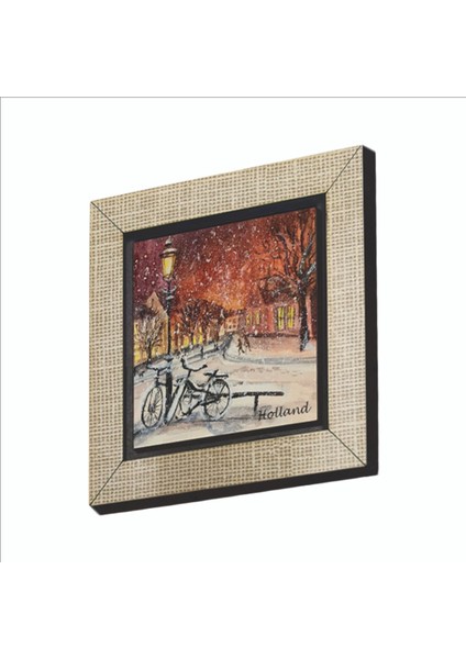 Hollanda Bisiklet Görseli Baskılı Mdf MAGNETKRG-040BUZDOLABI Süsü