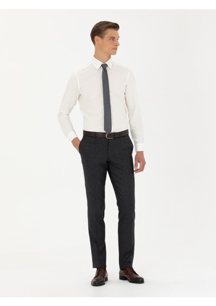 Erkek Beyaz Slim Fit Uzun Kollu Klasik Gömlek 50273661-VR013 fırsatları
