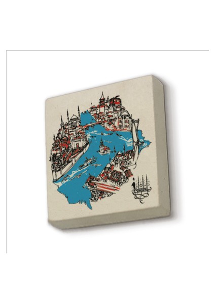Istanbul Boğazı ve Haliç Baskılı Doğaltaş MAGNETKRT-031BUZDOLABI Süsü