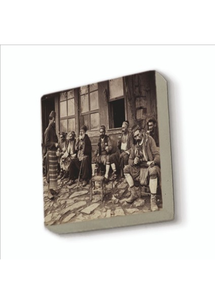Istanbul’da Bir Kahvehane Fotoğraf, 1905 Baskılı Doğaltaş MAGNETKRT-136BUZDOLABI Süsü