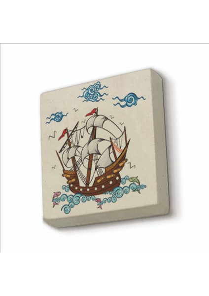 Gemi Baskılı Doğaltaş MAGNETKRG-130BUZDOLABI Süsü