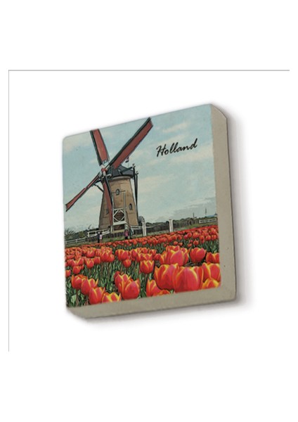 Hollanda Görseli Baskılı Doğaltaş MAGNETKRG-028BUZDOLABI Süsü