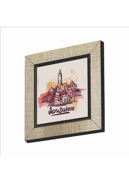 Kudüs Görseli Baskılı Mdf MAGNETKRG-067BUZDOLABI Süsü
