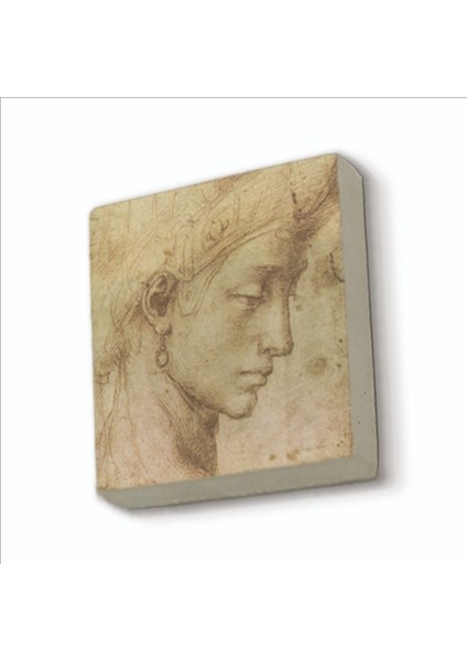 Baş Etüdü Leonardo Da Vincibaskılı Doğaltaş MAGNETKRG-139BUZDOLABI Süsü