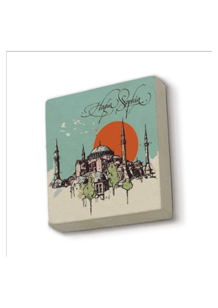 Ayasofya Camii Baskılı Doğaltaş MAGNETKRT-004BUZDOLABI Süsü