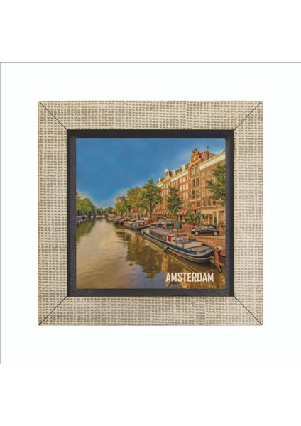Amsterdam Görseli Baskılı Mdf MAGNETKRG-015BUZDOLABI Süsü fırsatları