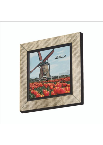 Hollanda Görseli Baskılı Mdf MAGNETKRG-028BUZDOLABI Süsü
