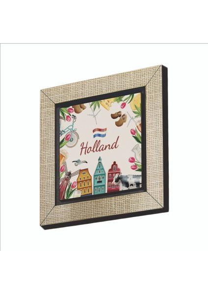 Hollanda Sembolleri Baskılı Mdf MAGNETKRG-021BUZDOLABI Süsü