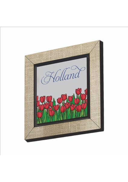 Hollanda Lale Görseli Baskılı Mdf MAGNETKRG-024BUZDOLABI Süsü