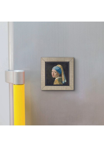 Inci Küpeli Kız Johannes Vermeer, 1665 Baskılı Mdf MAGNETKRG-134BUZDOLABI Süsü
