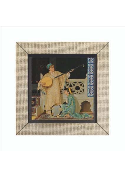 Iki Müzisyen Kız Osman Hamdi Bey, 1880 Baskılı Mdf MAGNETKRT-126BUZDOLABI Süsü fırsatları