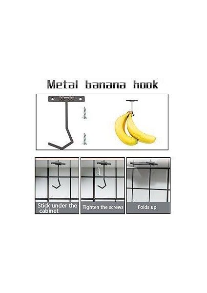 Metal Muz Askısı Dolap Kancası Altında (Yurt Dışından)