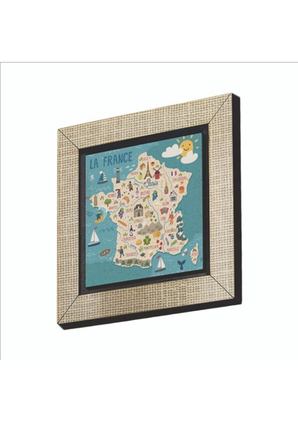 Fransa Sembolleri Baskılı Mdf MAGNETKRG-008BUZDOLABI Süsü