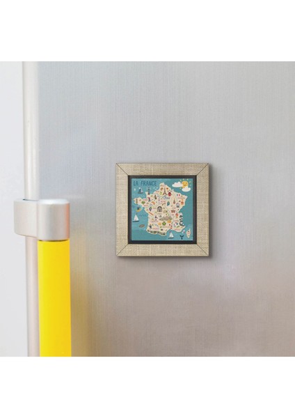 Fransa Sembolleri Baskılı Mdf MAGNETKRG-008BUZDOLABI Süsü modelleri