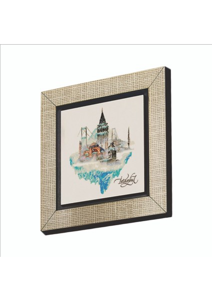 Istanbul Sembolik Yerler Baskılı Mdf MAGNETKRT-029BUZDOLABI Süsü