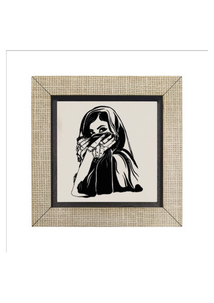 Peçeli Kadın Çizimi Baskılı Mdf MAGNETKRG-090BUZDOLABI Süsü fırsatları