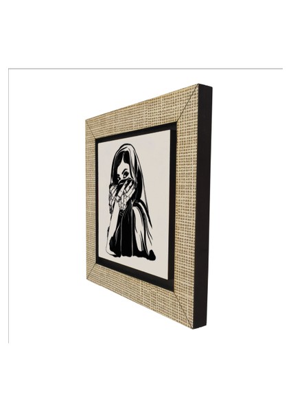 Peçeli Kadın Çizimi Baskılı Mdf MAGNETKRG-090BUZDOLABI Süsü indirimleri