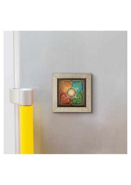 4 Mevsim Ağaç Baskılı Mdf MAGNETKRG-150BUZDOLABI Süsü
