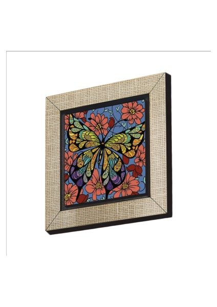 Kelebek Baskılı Mdf MAGNETKRG-152BUZDOLABI Süsü