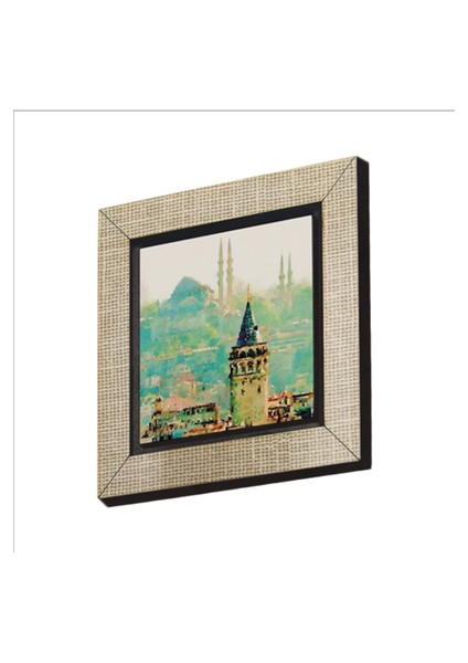 Galata Kulesi + Süleymaniye Camii Baskılı Mdf MAGNETKRT-023BUZDOLABI Süsü