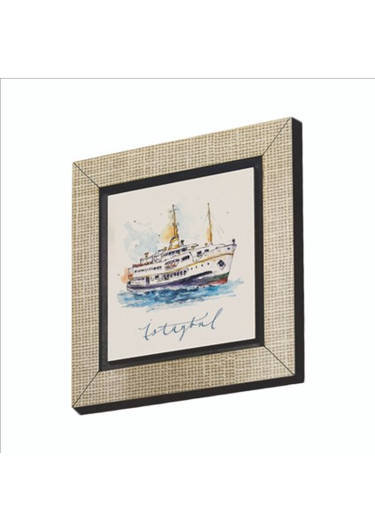 Istanbul Vapur Baskılı Mdf MAGNETKRT-034BUZDOLABI Süsü