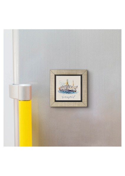 Istanbul Vapur Baskılı Mdf MAGNETKRT-034BUZDOLABI Süsü modelleri