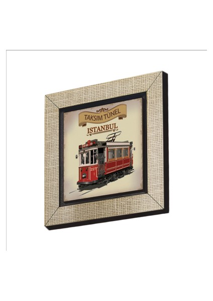 Nostaljik Tramvay Baskılı Mdf MAGNETKRT-049BUZDOLABI Süsü