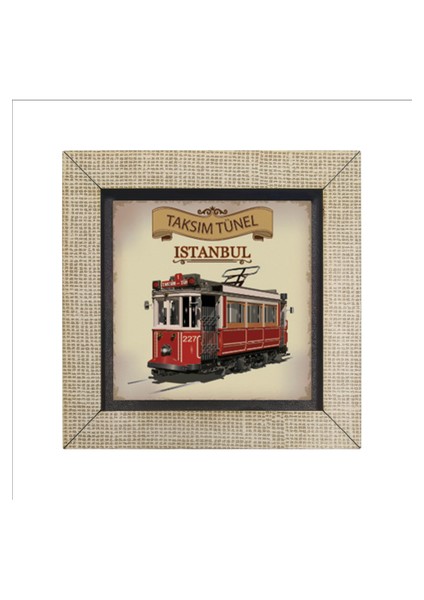 Nostaljik Tramvay Baskılı Mdf MAGNETKRT-049BUZDOLABI Süsü fırsatları