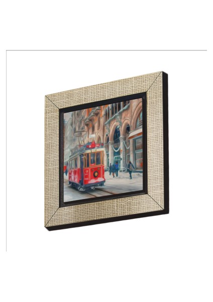 Nostaljik Tramvay Baskılı Mdf MAGNETKRT-046BUZDOLABI Süsü