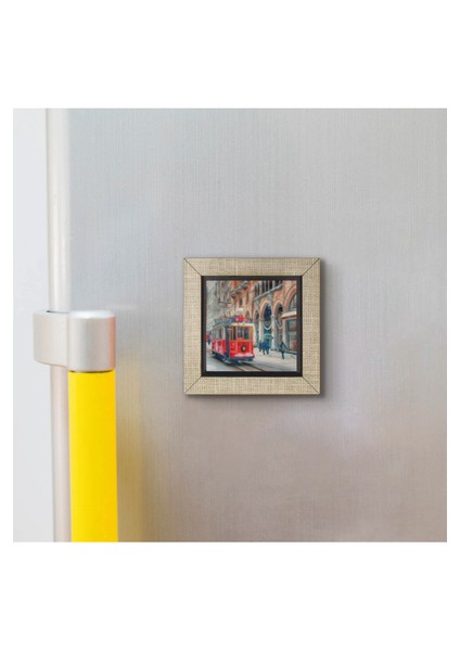 Nostaljik Tramvay Baskılı Mdf MAGNETKRT-046BUZDOLABI Süsü modelleri