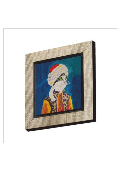 Sarıklı Osmanlı Kedisi Baskılı Mdf MAGNETKRT-067BUZDOLABI Süsü