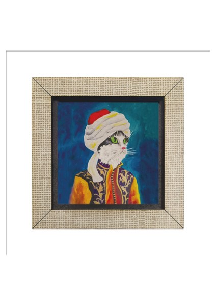 Sarıklı Osmanlı Kedisi Baskılı Mdf MAGNETKRT-067BUZDOLABI Süsü fırsatları