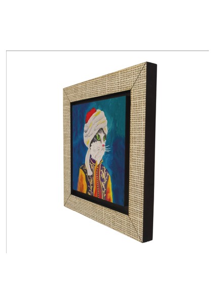 Sarıklı Osmanlı Kedisi Baskılı Mdf MAGNETKRT-067BUZDOLABI Süsü indirimleri