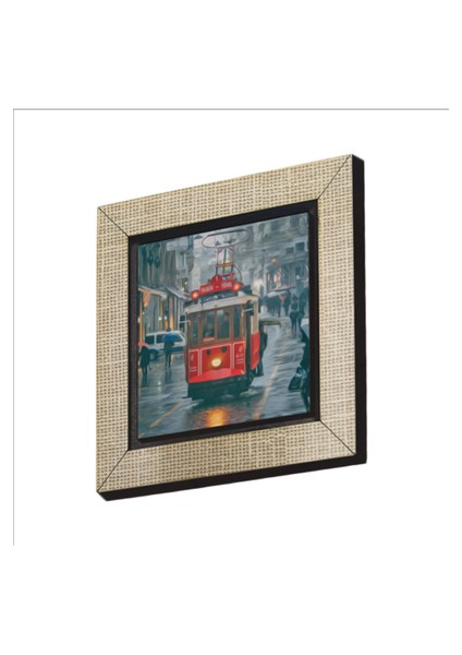 Nostaljik Tramvay Baskılı Mdf MAGNETKRT-048BUZDOLABI Süsü
