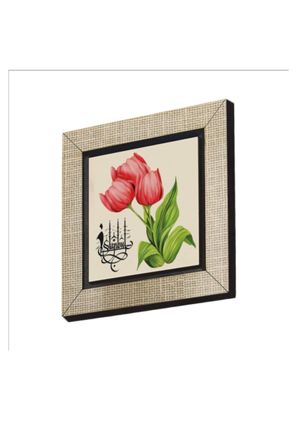 Istanbul Lalesi Baskılı Mdf MAGNETKRT-069BUZDOLABI Süsü