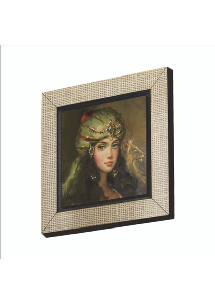 Osmanlı Kadın Çizimi Baskılı Mdf MAGNETKRT-111BUZDOLABI Süsü