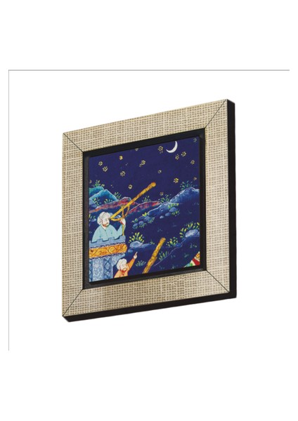 Osmanlı Müneccim Minyatürü Baskılı Mdf MAGNETKRT-121BUZDOLABI Süsü