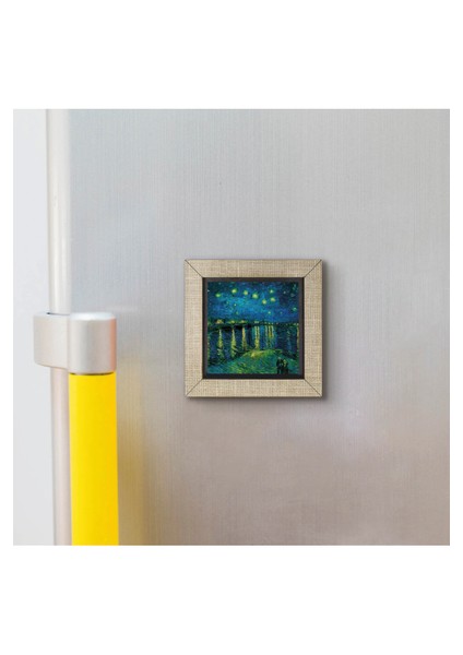 Ren Nehrinde Yıldızlı Bir Gece Vincent Van Gogh, 1888 Baskılı Mdf MAGNETKRG-136BUZDOLABI Süsü modelleri