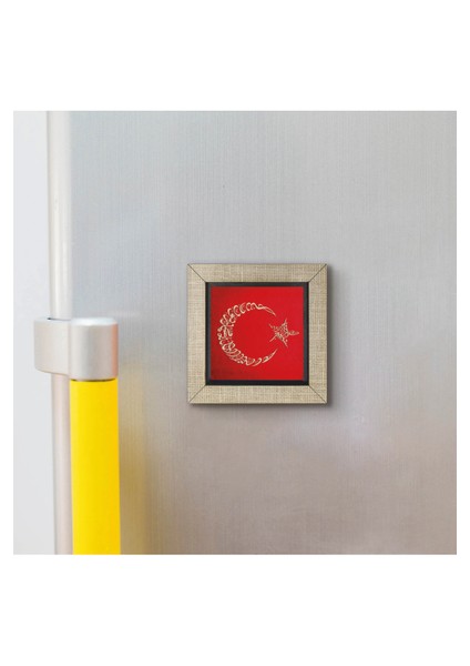 Kelime-I Tevhid Hilal Besmele Yıldız Baskılı Mdf MAGNETKH-051BUZDOLABI Süsü modelleri
