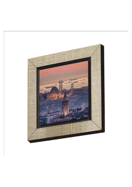 Galata Kulesi + Süleymaniye Camii Baskılı Mdf MAGNETKRT-024BUZDOLABI Süsü
