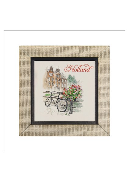 Hollanda Bisklet Görseli Baskılı Mdf MAGNETKRG-039BUZDOLABI Süsü fırsatları