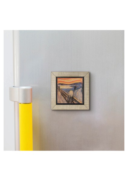 Çığlık Edvard Munch, 1893 Baskılı Mdf MAGNETKRG-168BUZDOLABI Süsü modelleri