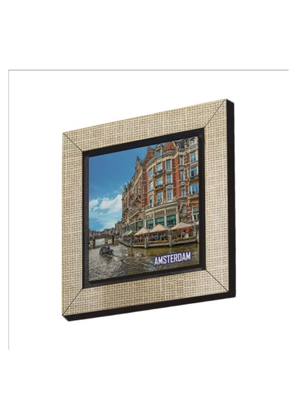 Amsterdam Görseli Baskılı Mdf MAGNETKRG-014BUZDOLABI Süsü