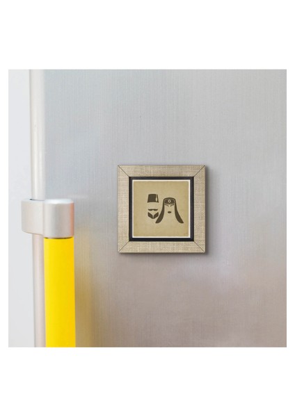 Osmanlı Kadın & Erkek Ikon Baskılı Mdf MAGNETKRT-108BUZDOLABI Süsü modelleri