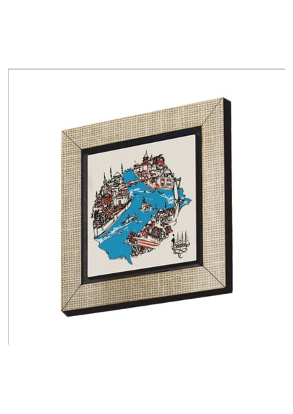 Istanbul Boğazı ve Haliç Baskılı Mdf MAGNETKRT-031BUZDOLABI Süsü