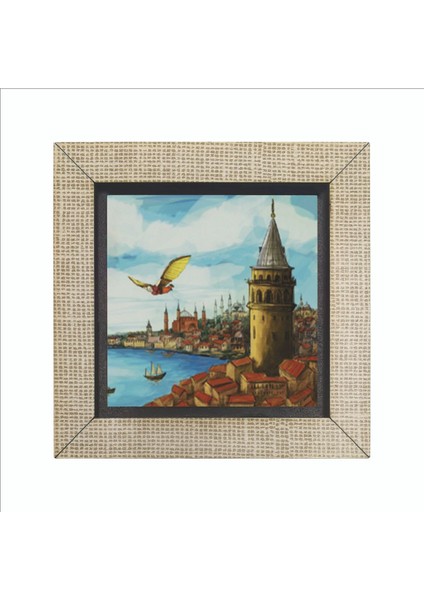 Galata Kulesi Hezarfen Ahmet Çelebi’nin Uçuşu Baskılı Mdf MAGNETKRT-025BUZDOLABI Süsü fırsatları